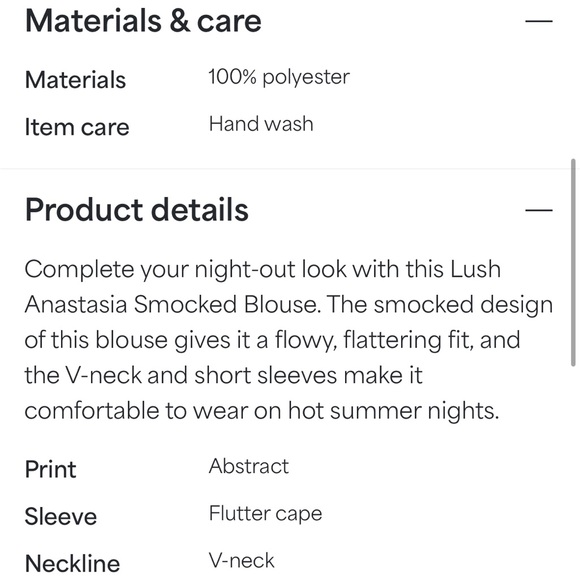 NEW LUSH Anastasia Smocked Blouse Top Shirt - Picture 4 of 10